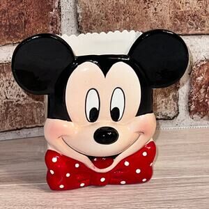 Sweet Vintage Enesco Disney Mickey Mouse Face Vase Planter Pencil Pen Holder